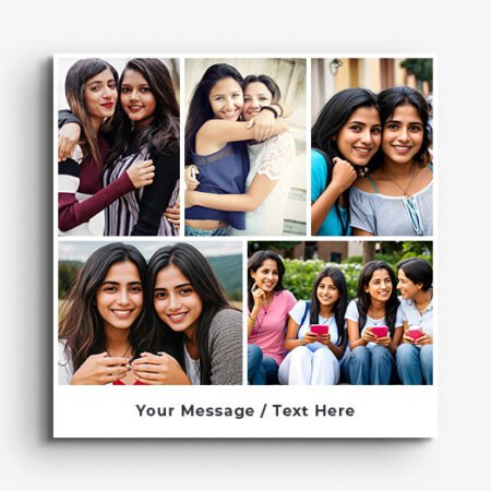 5 Photo Canvas Collage with Personalized Text