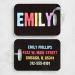 Custom Personalized Luggage Tag with Name and Travel Details